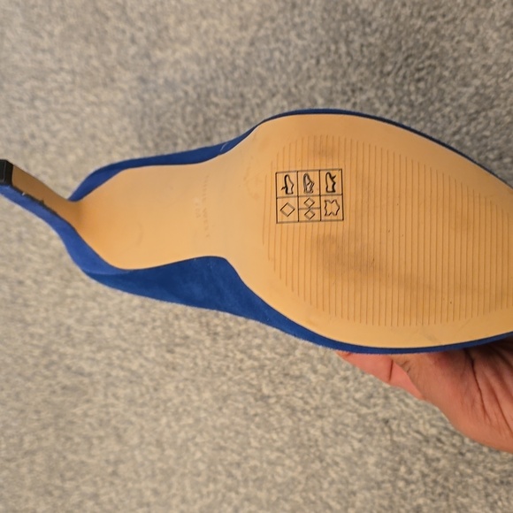 Size 7 blue suede Nine West Heels never worn - Picture 5 of 5